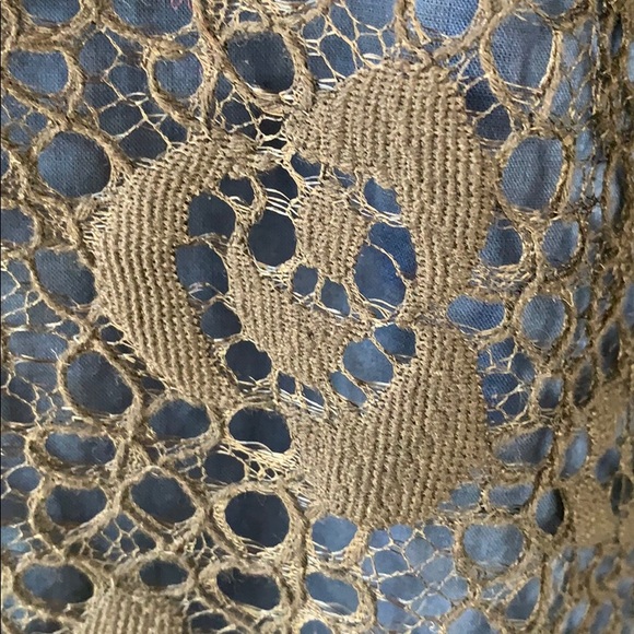 Free People lace overlay/navy cotton/pewter studs - Picture 11 of 12